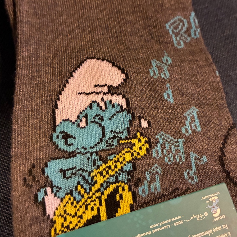 3/$18 The Smurfs Black and Grey Novelty Socks One Size Fits Some (Women’s 7-12)
